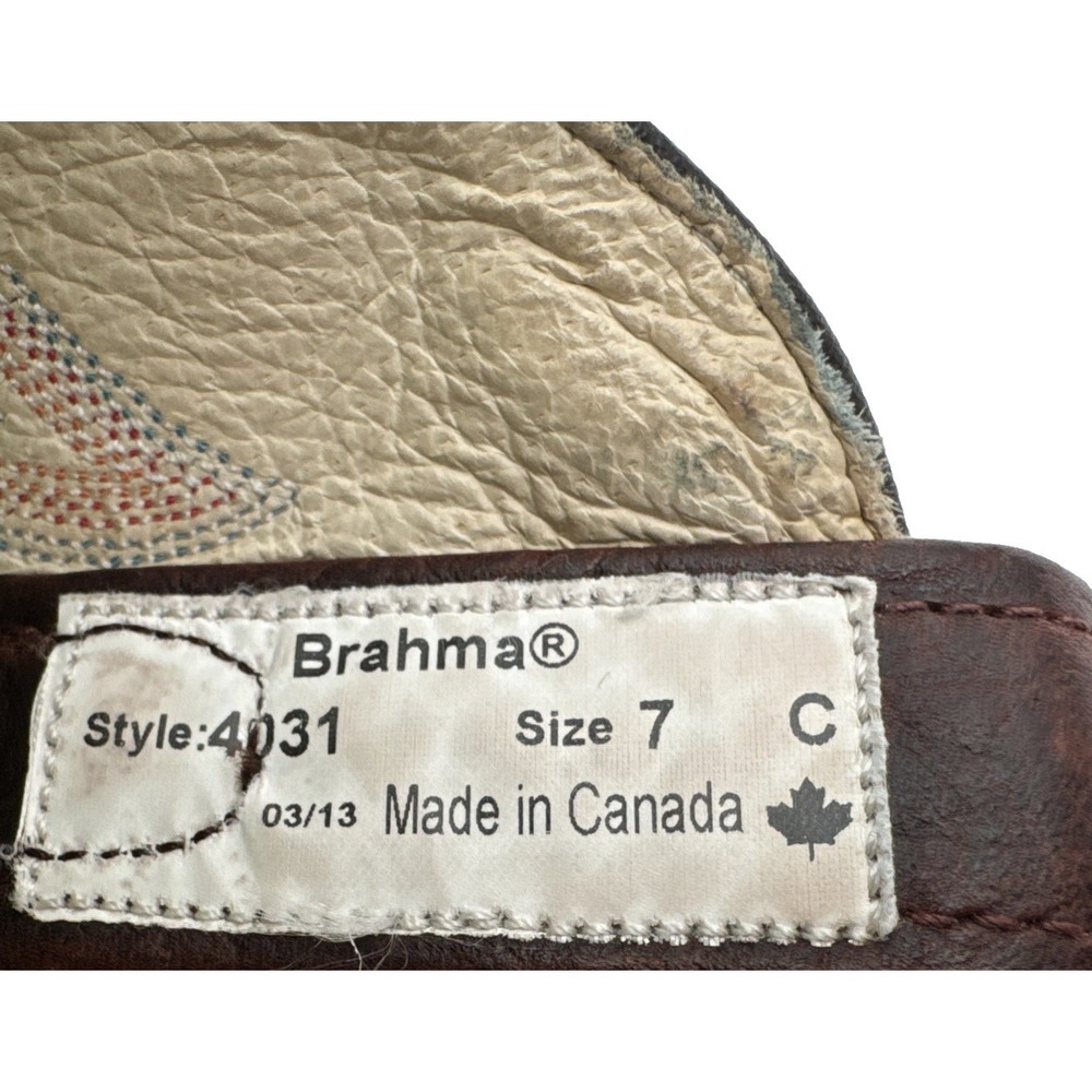 Corral/Brown,Brahma, two toned, Western cowboy Boot Size 7 woman, stampede - Picture 15 of 16